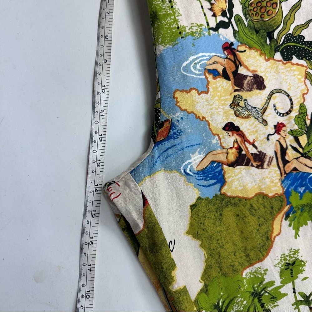 Rachel Zoe Cream Tropical Print Wide Leg Pants - Picture 9 of 10